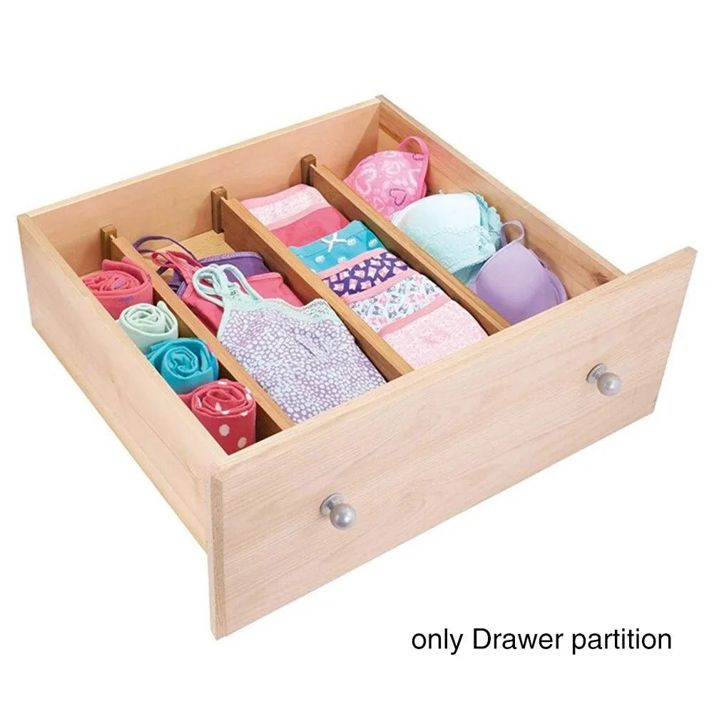 Adjustable Bamboo Drawer Organizer Pack Of 4