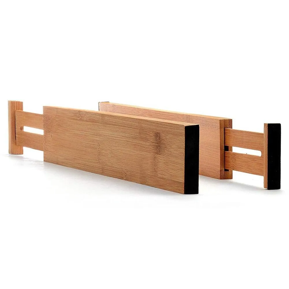 Adjustable Bamboo Drawer Organizer Pack Of 4