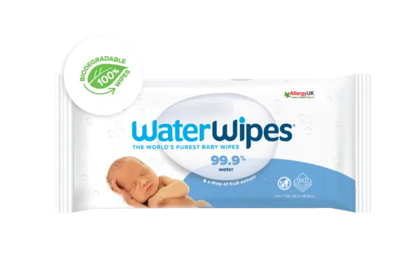 ALLERGY UK WATER WIPES Fruit Extract Baby Wipes 60pcs