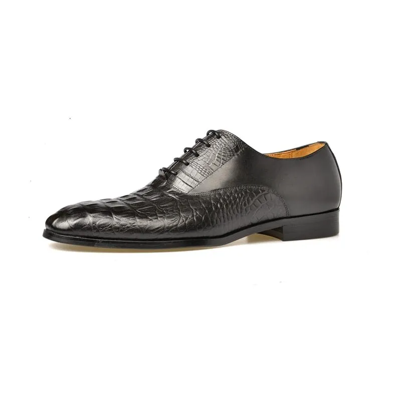 AlliLuxe Exotic Carved Leather Brogue Dress Shoes