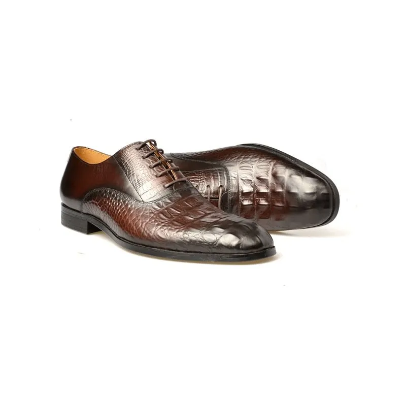 AlliLuxe Exotic Carved Leather Brogue Dress Shoes