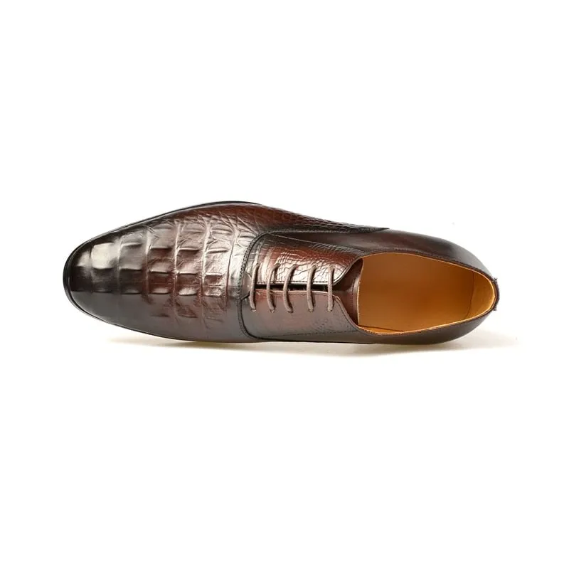 AlliLuxe Exotic Carved Leather Brogue Dress Shoes