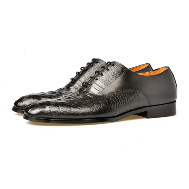 AlliLuxe Exotic Carved Leather Brogue Dress Shoes