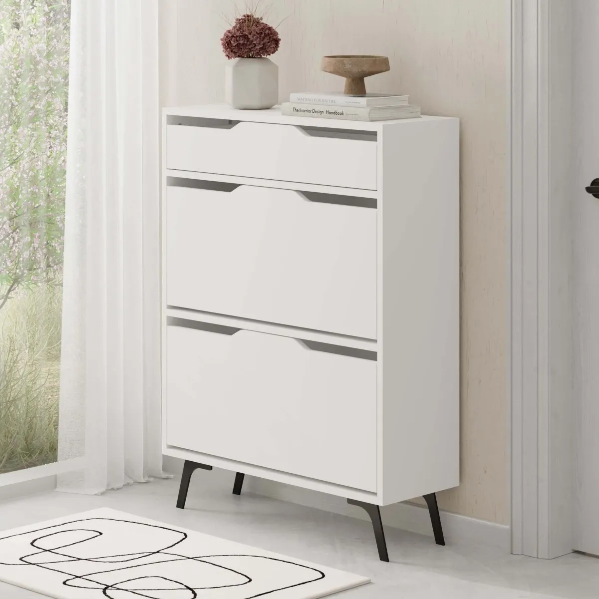 Asta Modern Shoe Cabinet with Drawers