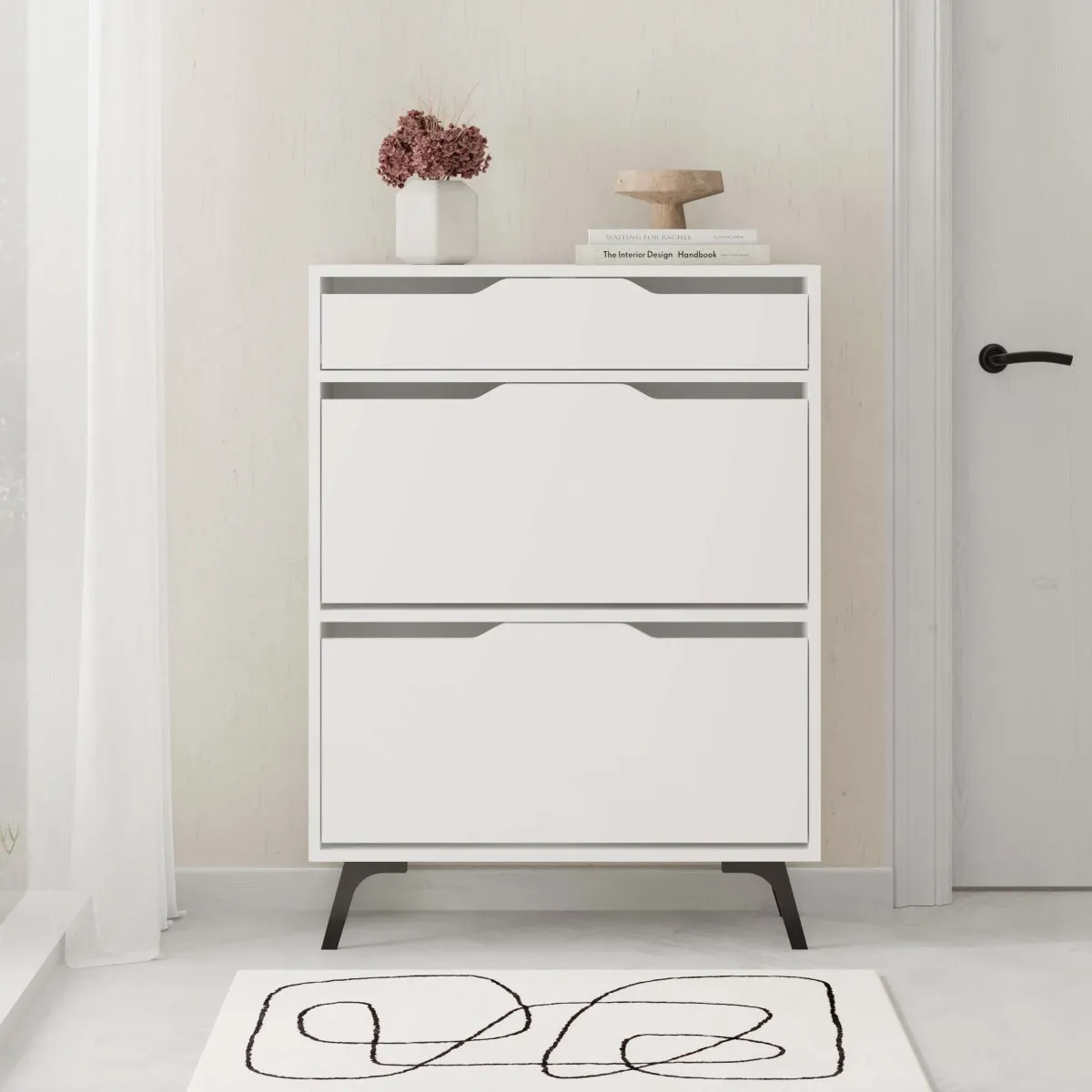 Asta Modern Shoe Cabinet with Drawers