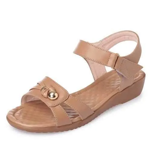 Beaded Leather Hook Loop Sandals