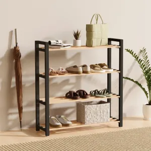 Brix Shoe Rack 4 Layer 69cm Black