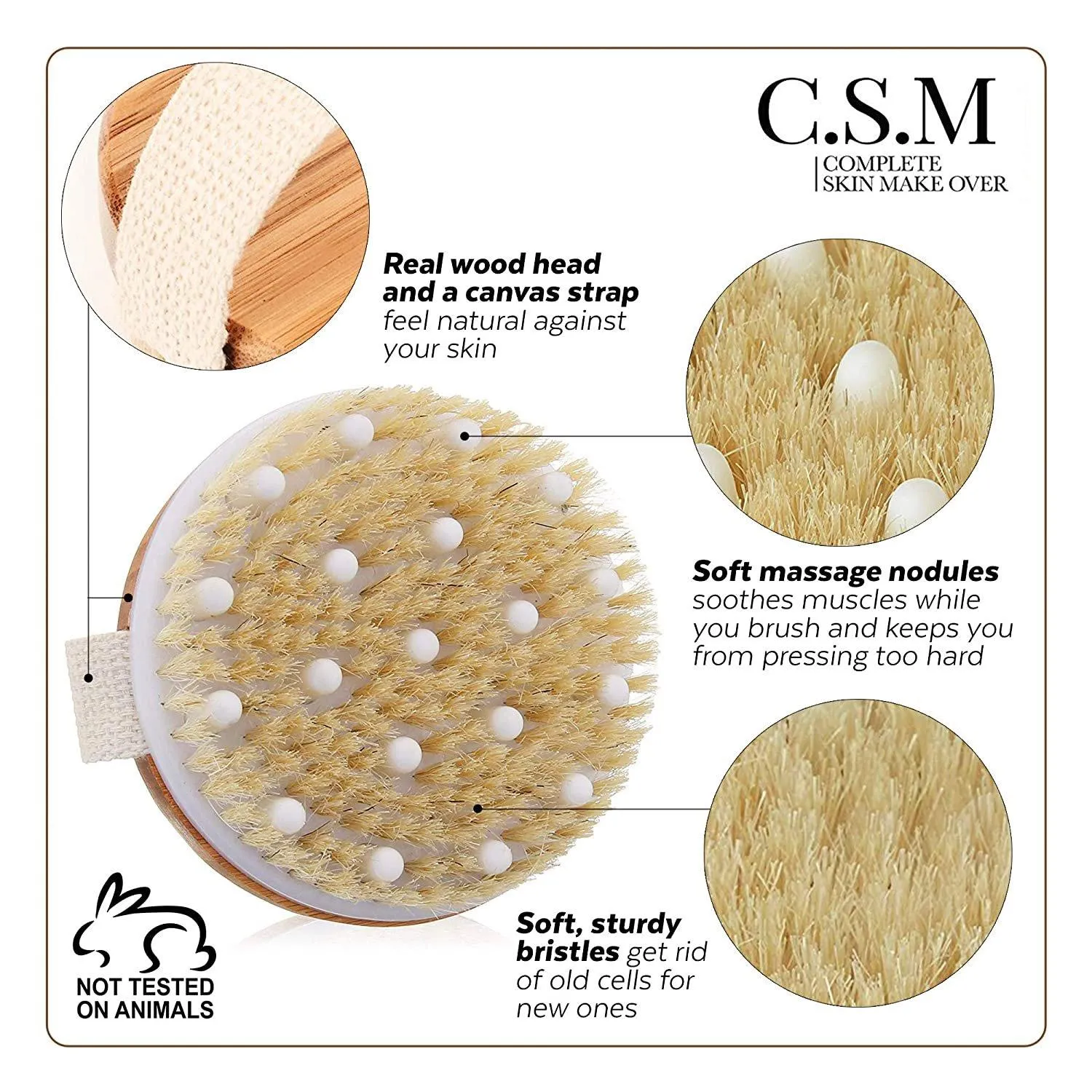 C.S.M. Body Brush for Wet or Dry Brushing