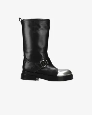 Dany Ankle Boots in iron and black calfskin M6813D