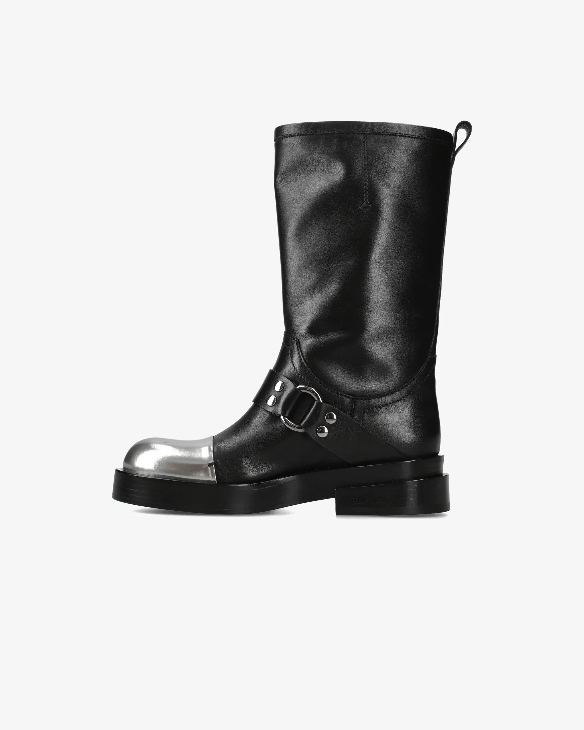 Dany Ankle Boots in iron and black calfskin M6813D