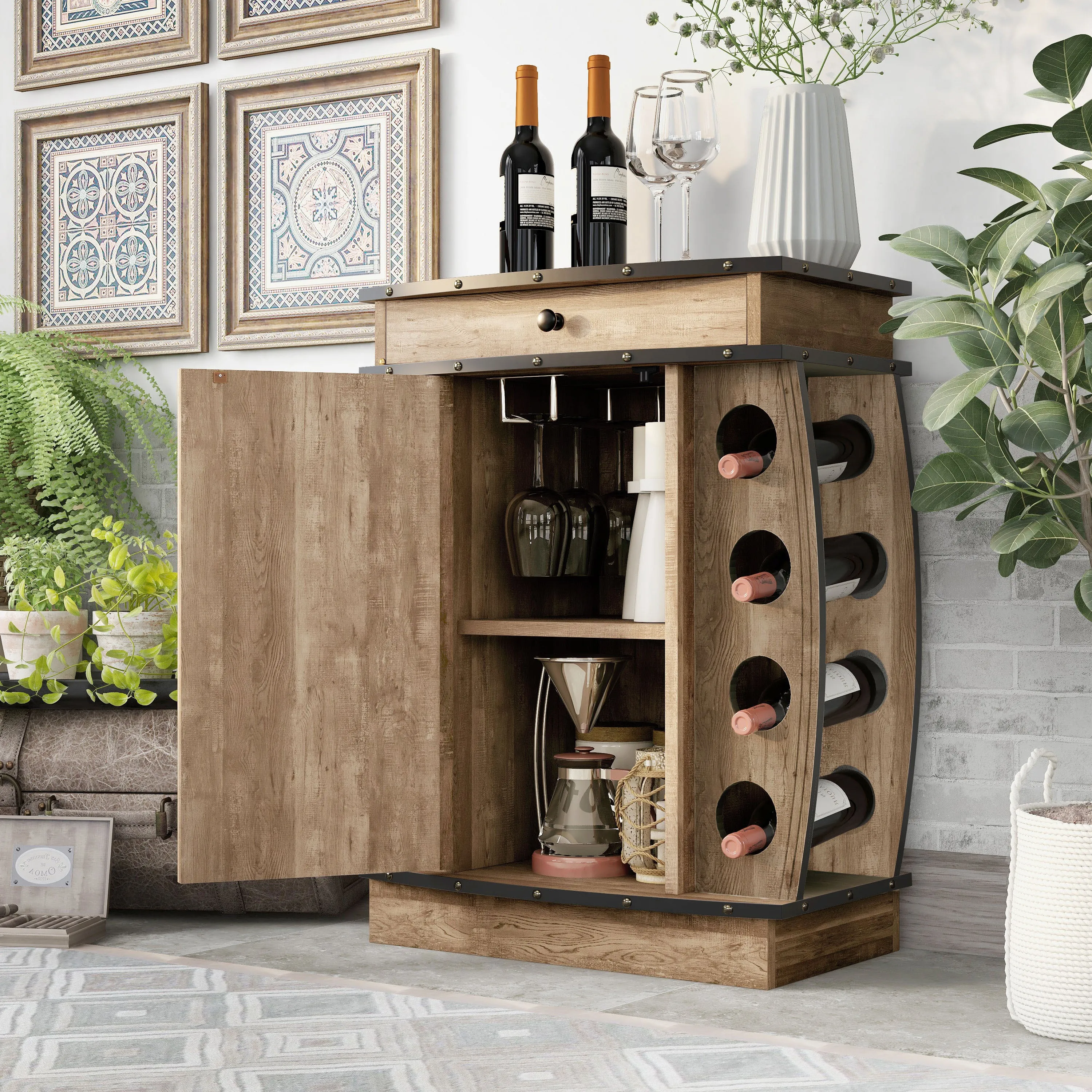 Dilling Rustic Reclaimed Oak 26-inch Mini Bar