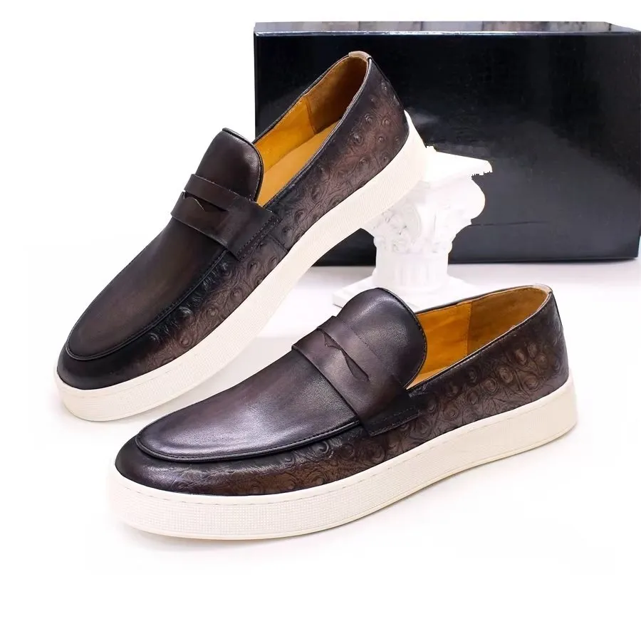 Exotic Leather Chic Slip-on Shoes