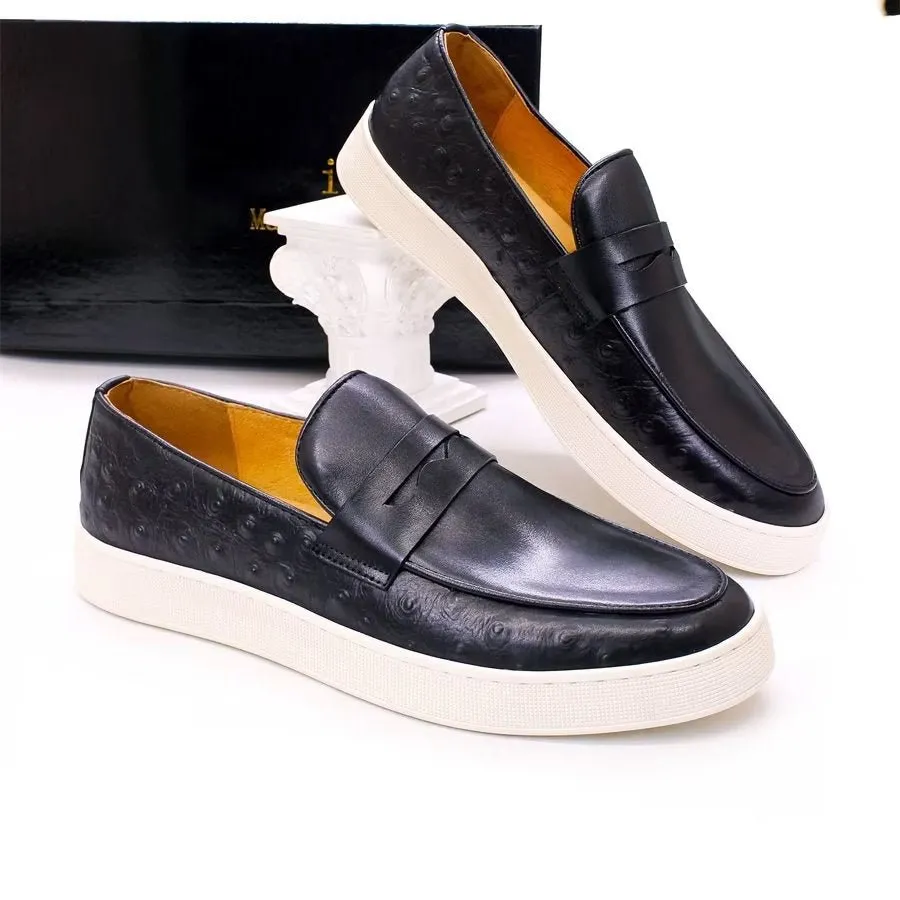 Exotic Leather Chic Slip-on Shoes