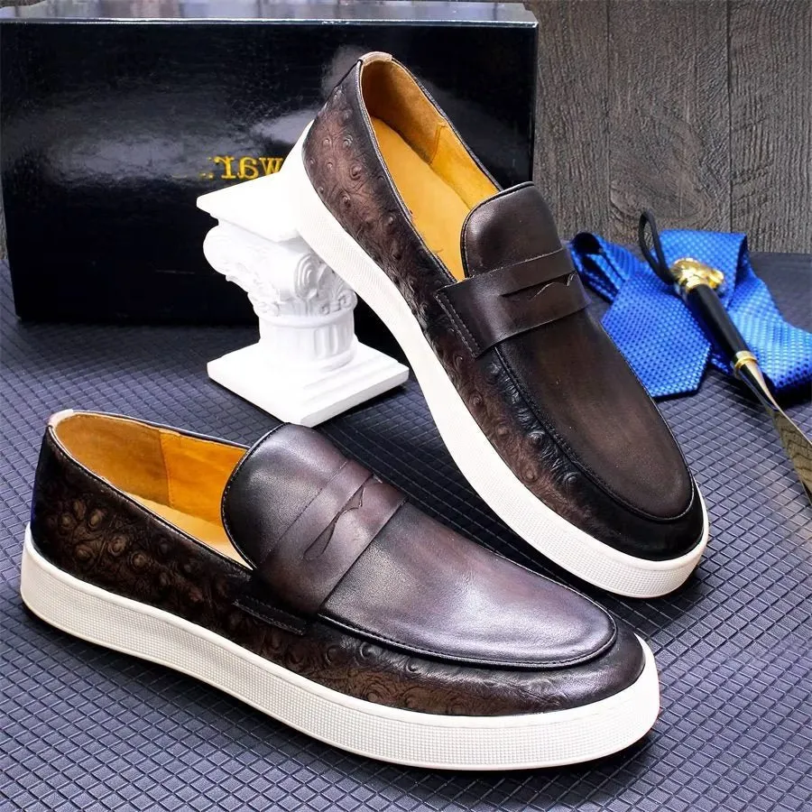 Exotic Leather Chic Slip-on Shoes