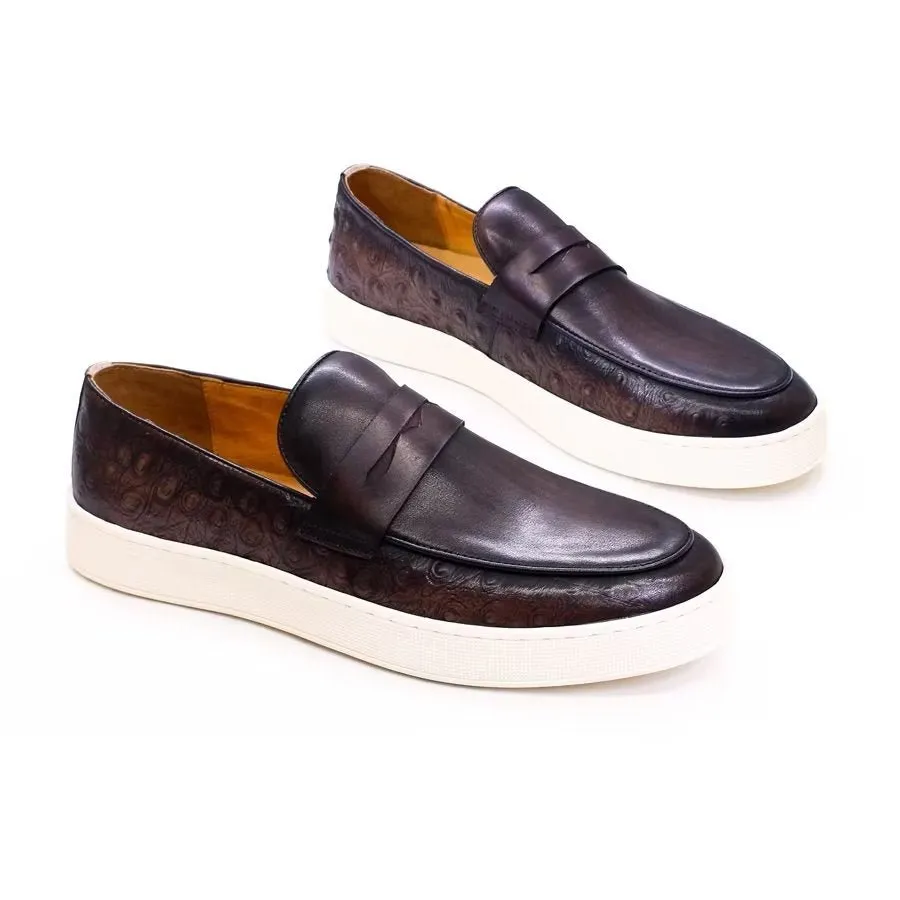 Exotic Leather Chic Slip-on Shoes