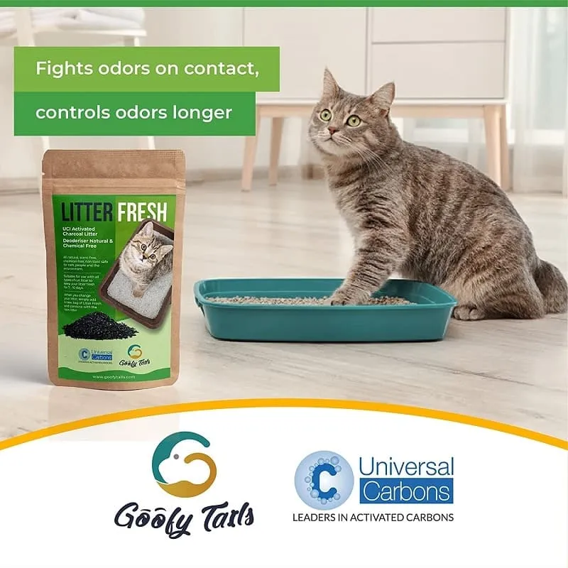 Goofy Tails Activated Charcoal Litter Fresh Deodorizer | Natural Deodorizer 200g