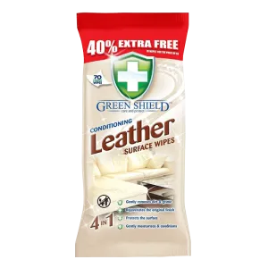 Green Shield Leather Wipes, 70 Pack