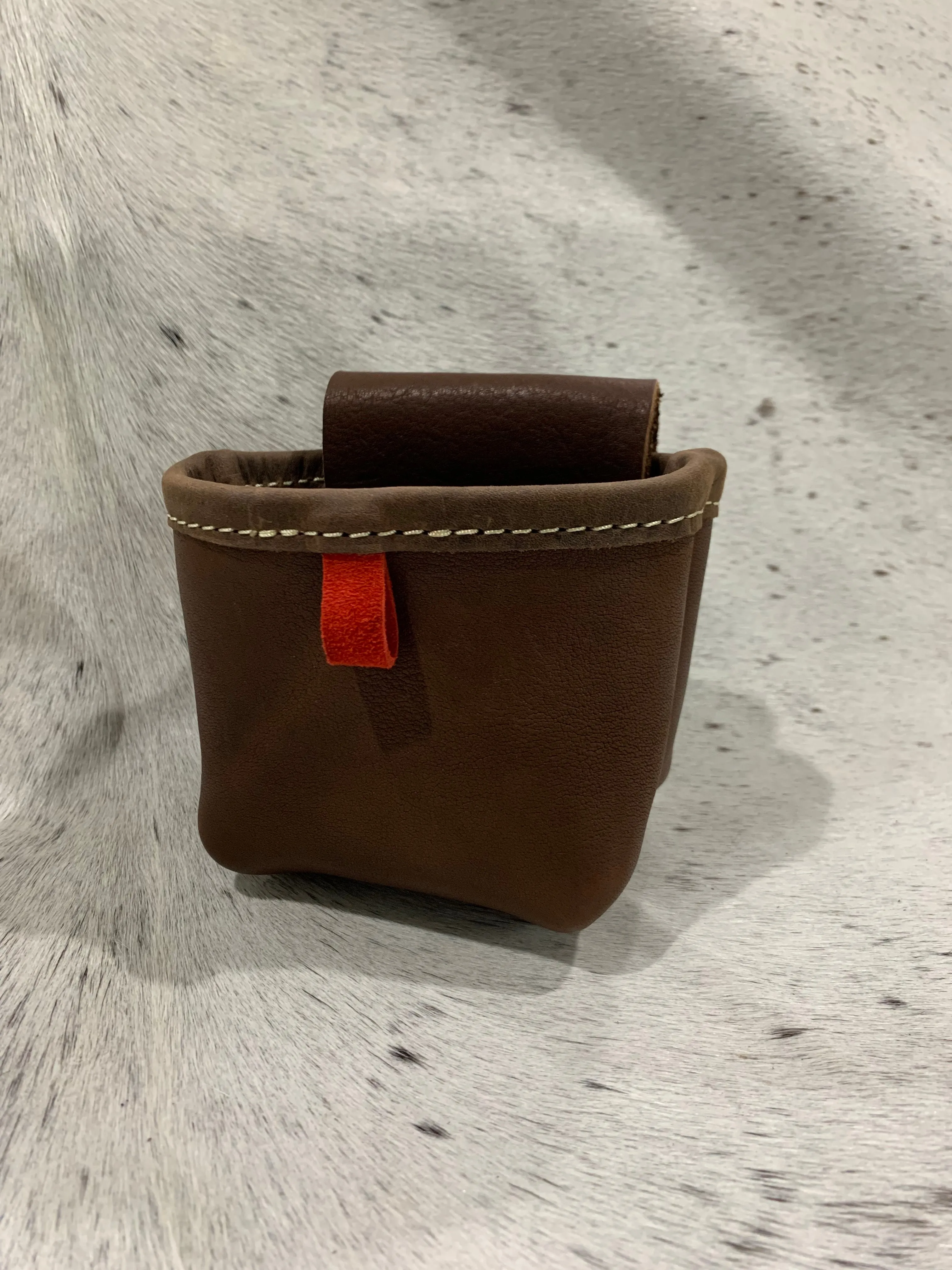 Handmade Small Leather Shotgun Shell Bag with Belt Loop