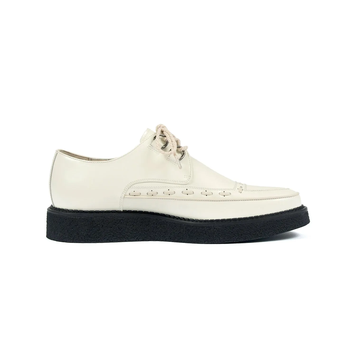 Hawkins - Cream Leather Creepers