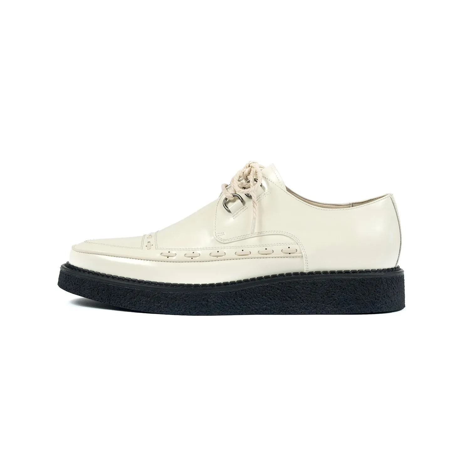 Hawkins - Cream Leather Creepers