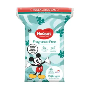 Huggies Baby Wipes Fragrance Free (240 Wipes)