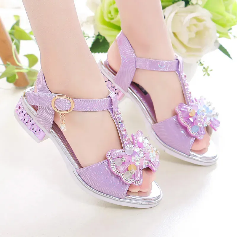 Kids Girls Shoes Flat Heel Sandals Spring Summer Little Kids Shoes Princess Dress Bow Fashion Sandals - YGSD50614