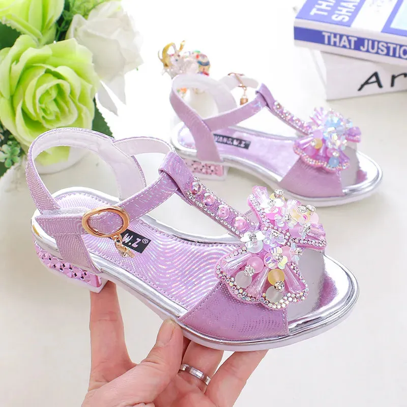 Kids Girls Shoes Flat Heel Sandals Spring Summer Little Kids Shoes Princess Dress Bow Fashion Sandals - YGSD50614