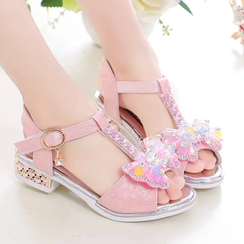 Kids Girls Shoes Flat Heel Sandals Spring Summer Little Kids Shoes Princess Dress Bow Fashion Sandals - YGSD50614