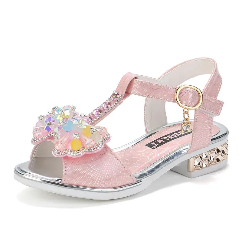 Kids Girls Shoes Flat Heel Sandals Spring Summer Little Kids Shoes Princess Dress Bow Fashion Sandals - YGSD50614