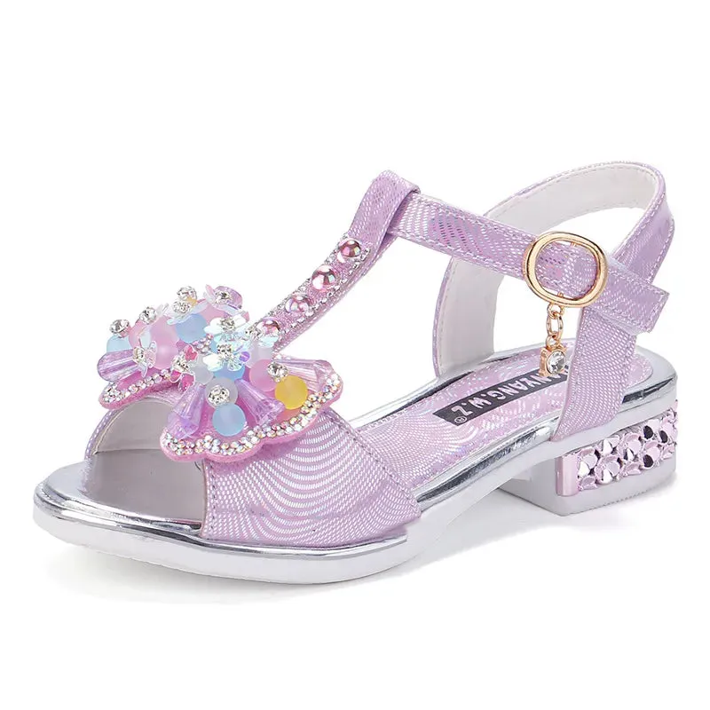 Kids Girls Shoes Flat Heel Sandals Spring Summer Little Kids Shoes Princess Dress Bow Fashion Sandals - YGSD50614