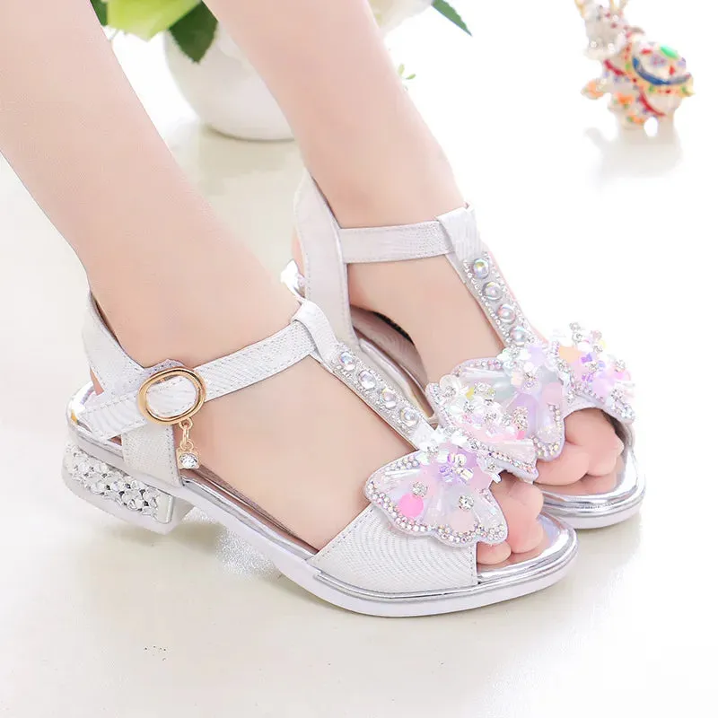 Kids Girls Shoes Flat Heel Sandals Spring Summer Little Kids Shoes Princess Dress Bow Fashion Sandals - YGSD50614