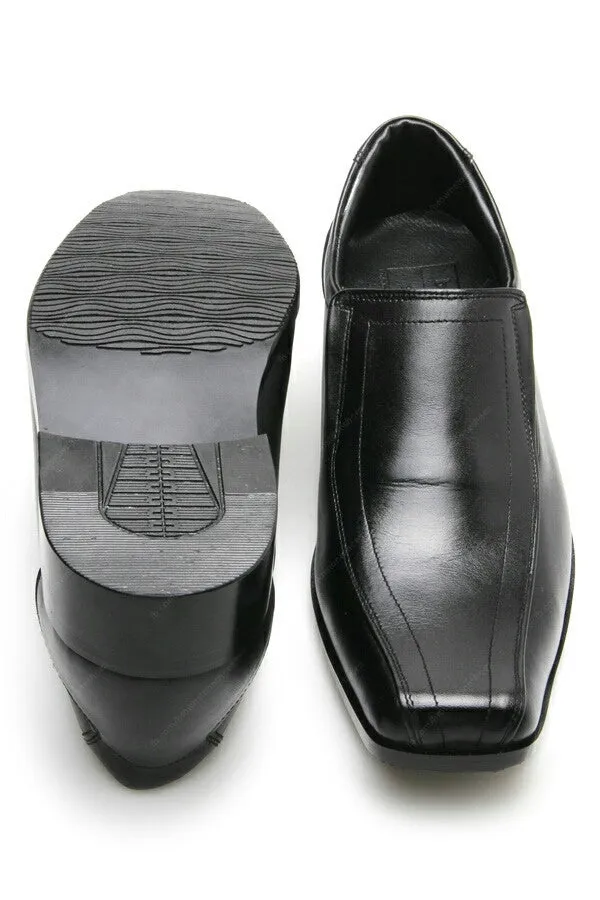 Black Flat Oxford City Leather Shoes