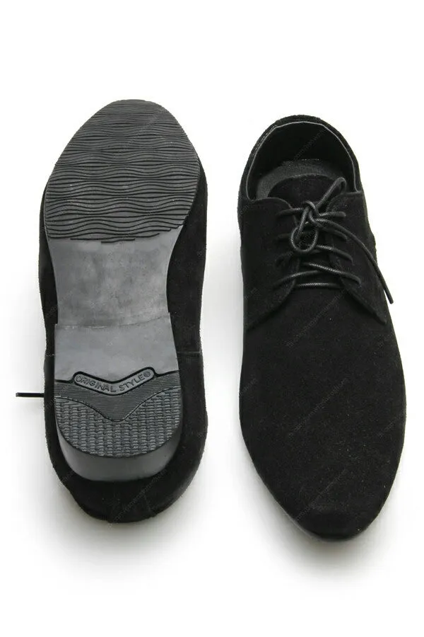 Leather Shoes Clever Suede Black