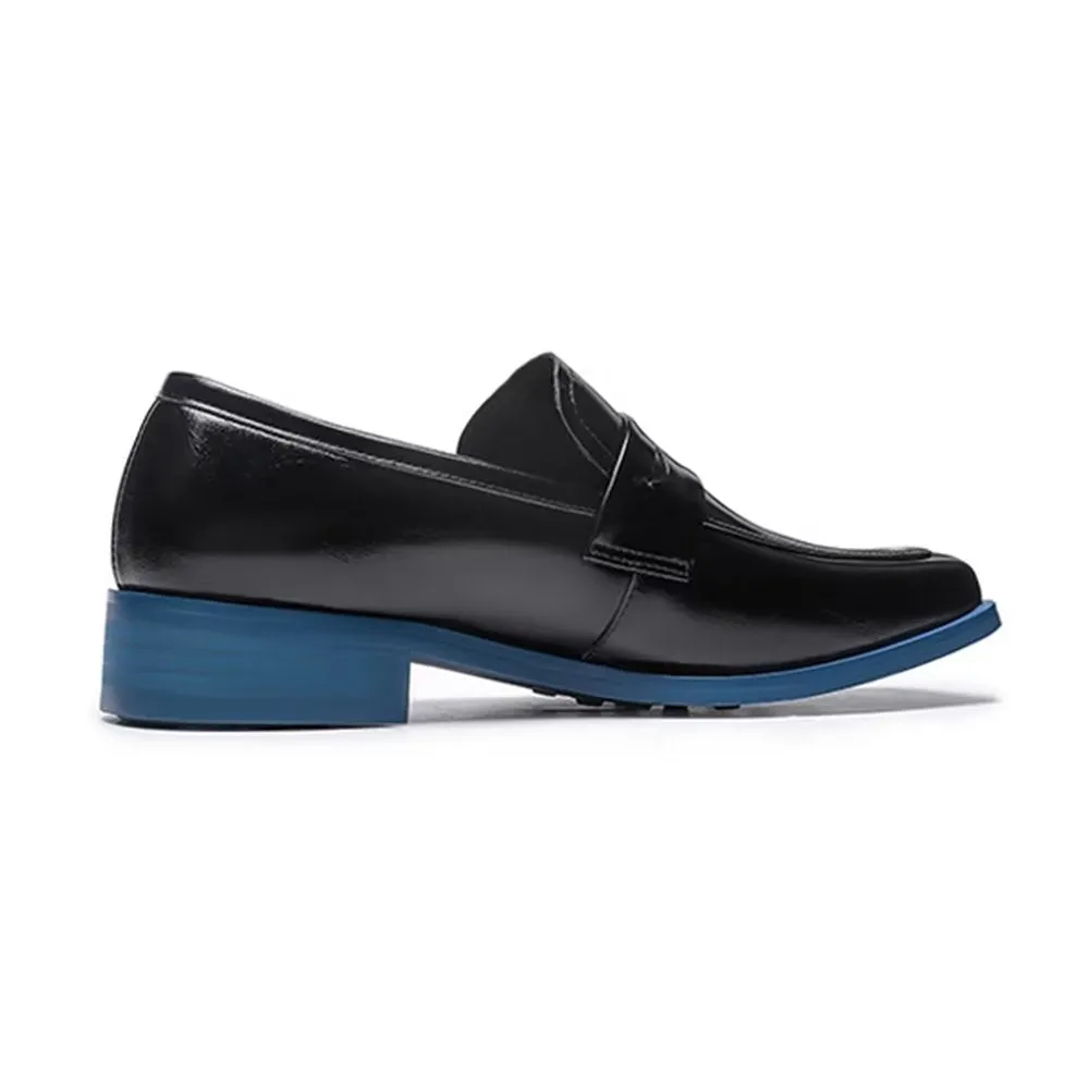 LuxeLeather Square Toe Slip-on Dress Shoes