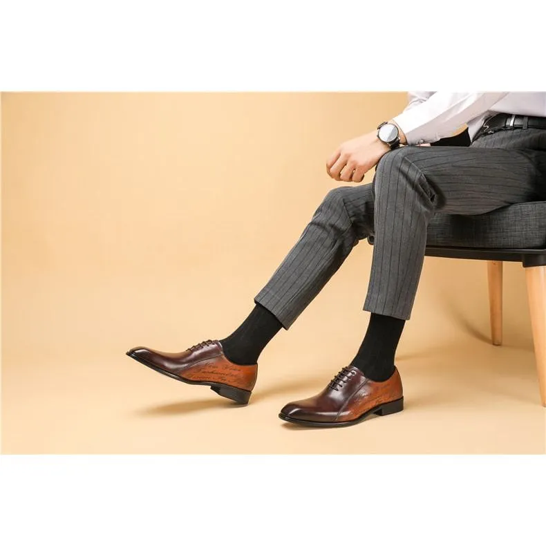 LuxePoint Exotic Brogue Dress Shoes