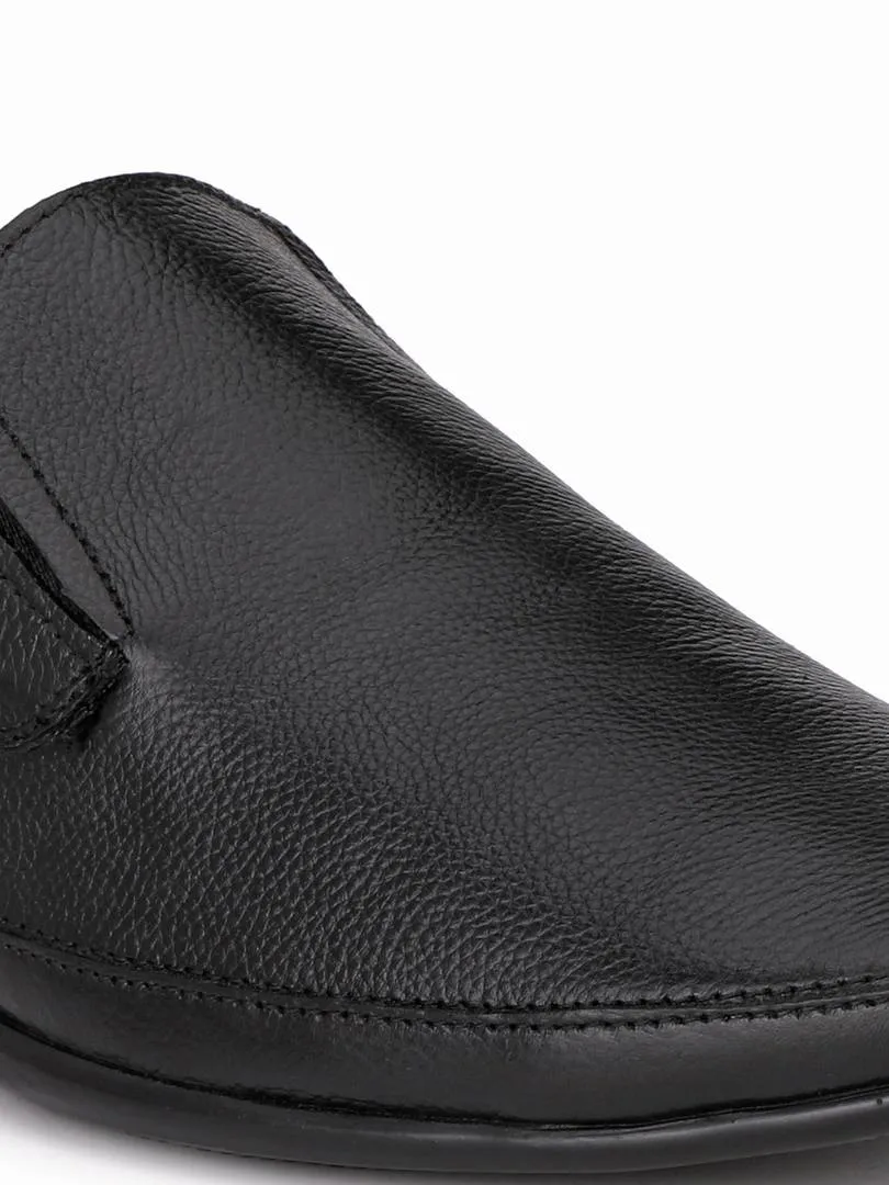 Men's Black Leather Slip On Formal Shoes