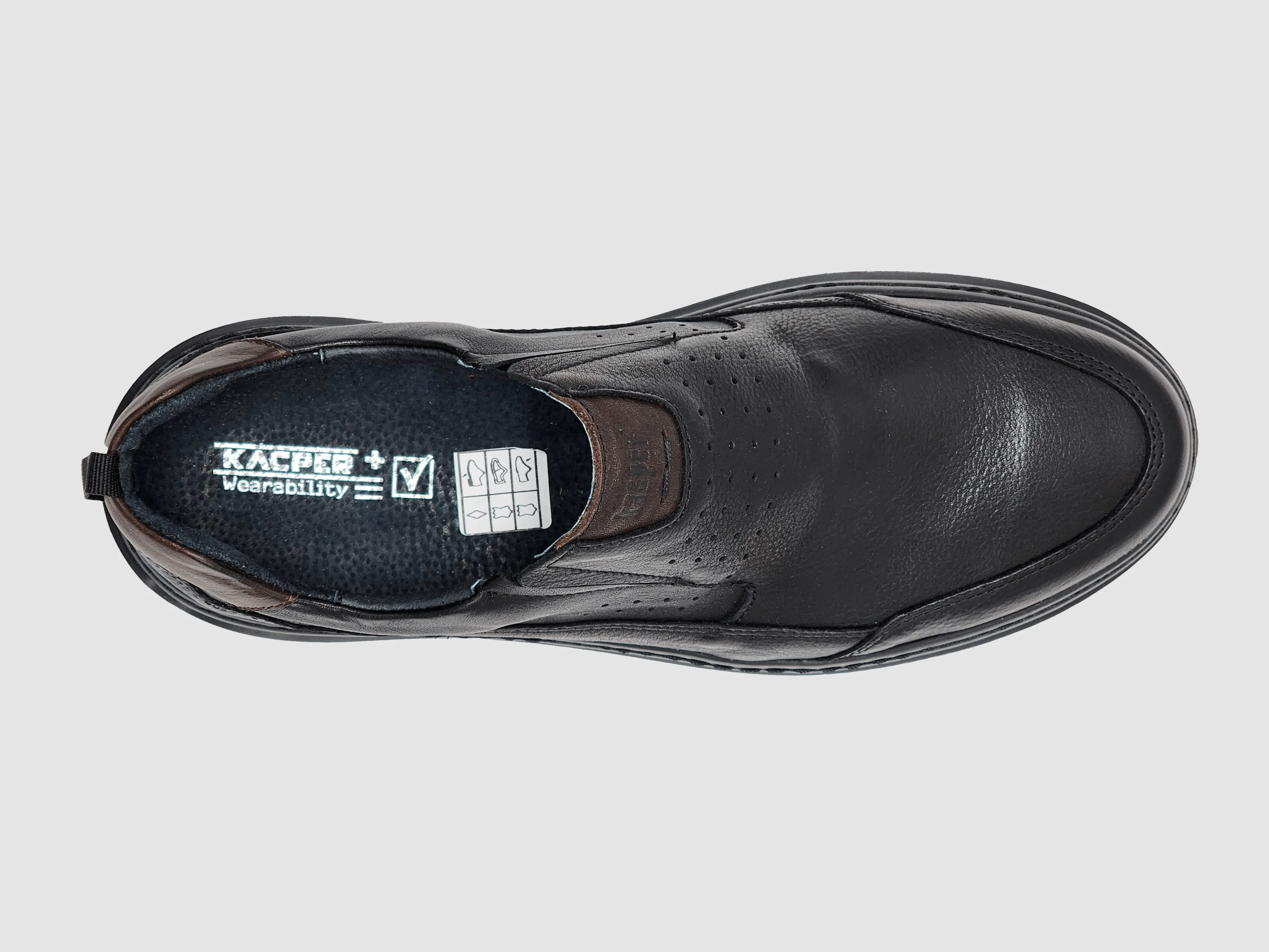 Men's Casual Slip-On Leather Shoes - Black