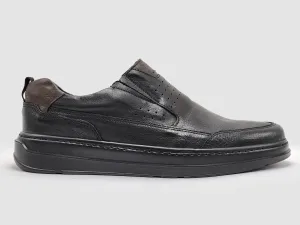 Men's Casual Slip-On Leather Shoes - Black