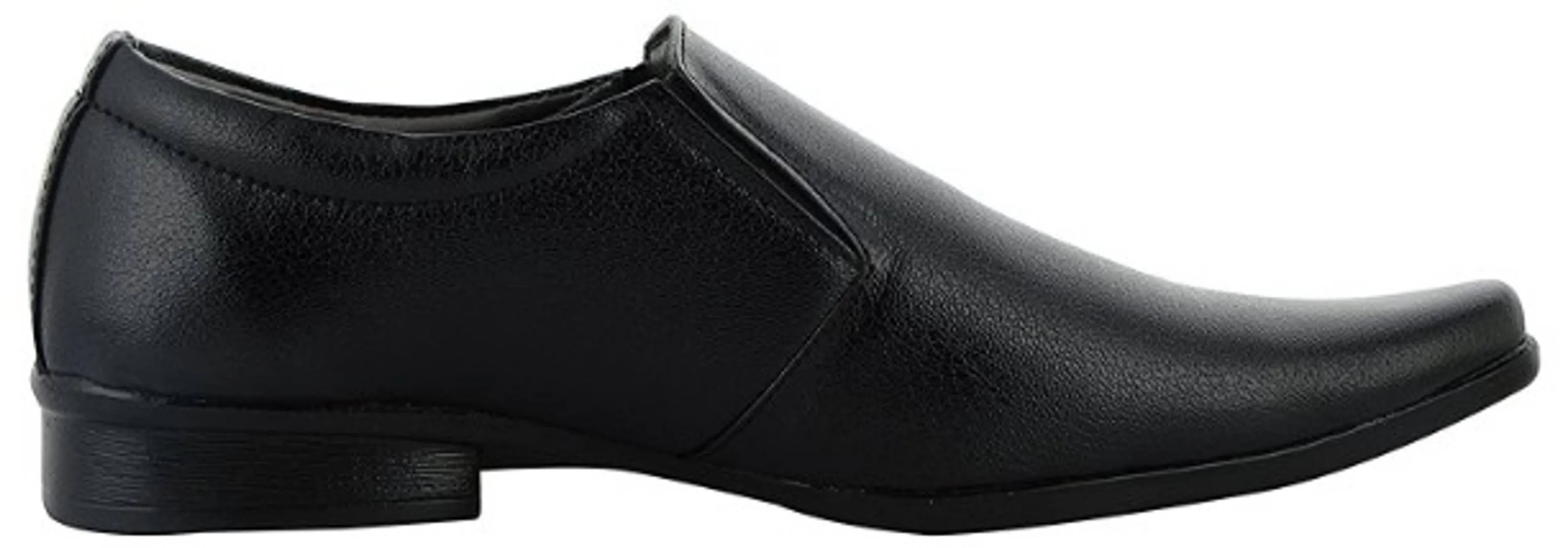 Mens Modern Black Solid Synthetic Leather Slip On Formal Shoes