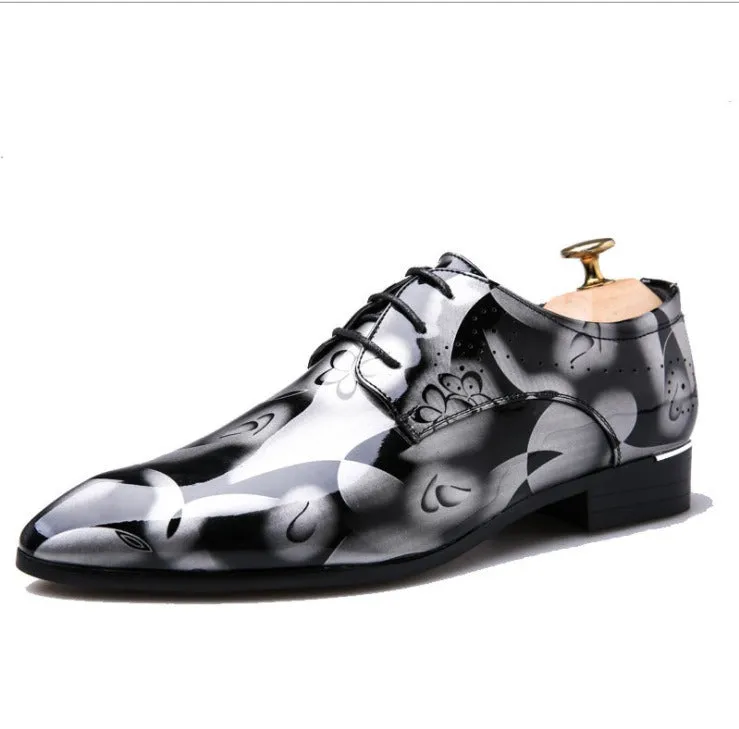 Men's Shoes Youth Pointed Toe Trendy Shoes Popular Leather Shoes