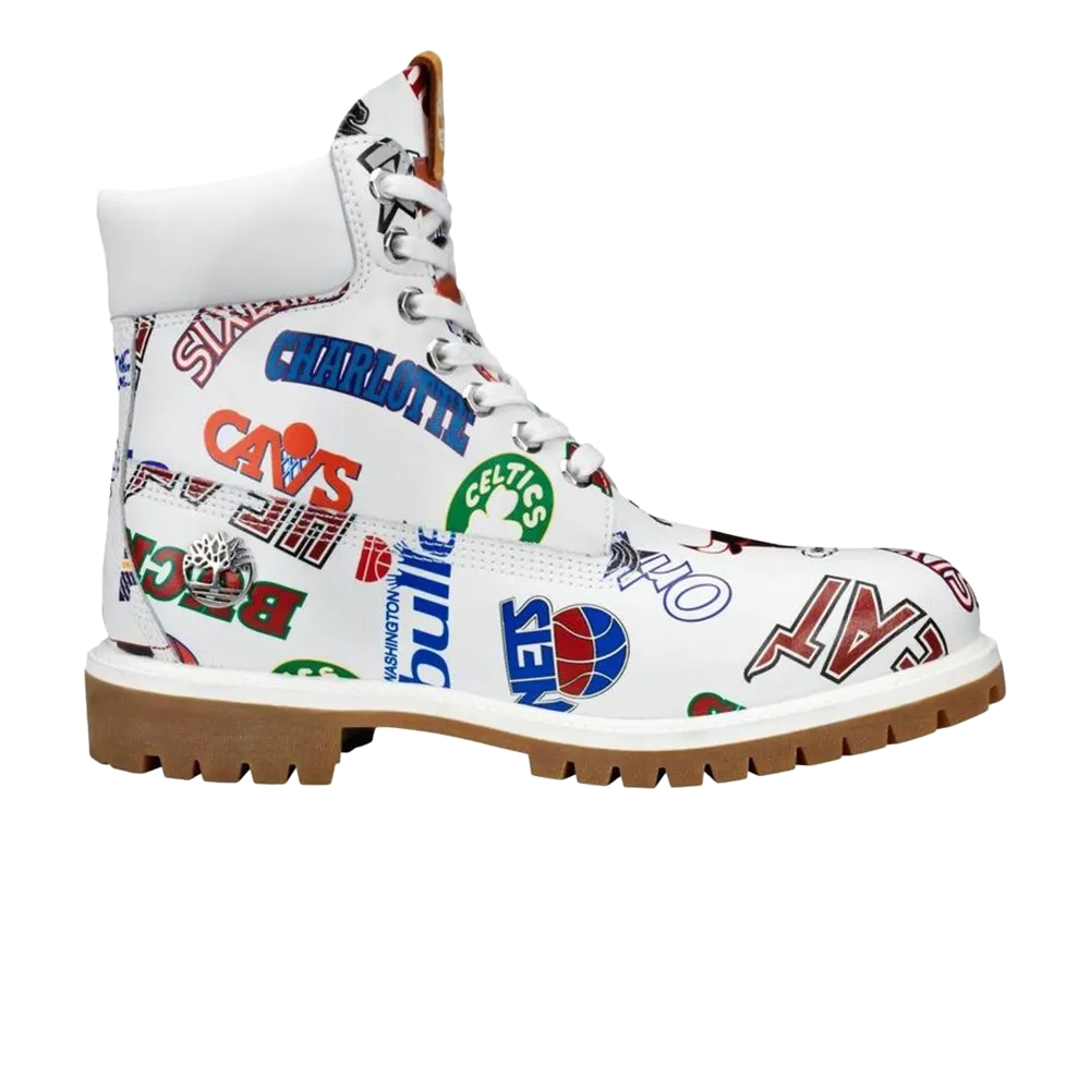 Mitchell & Ness NBA x 6 Inch Timberland boots, white