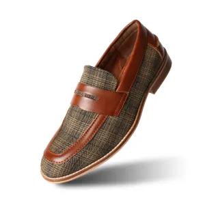 Monkstory Raro Plaid Fabric Slip-Ons - Brown