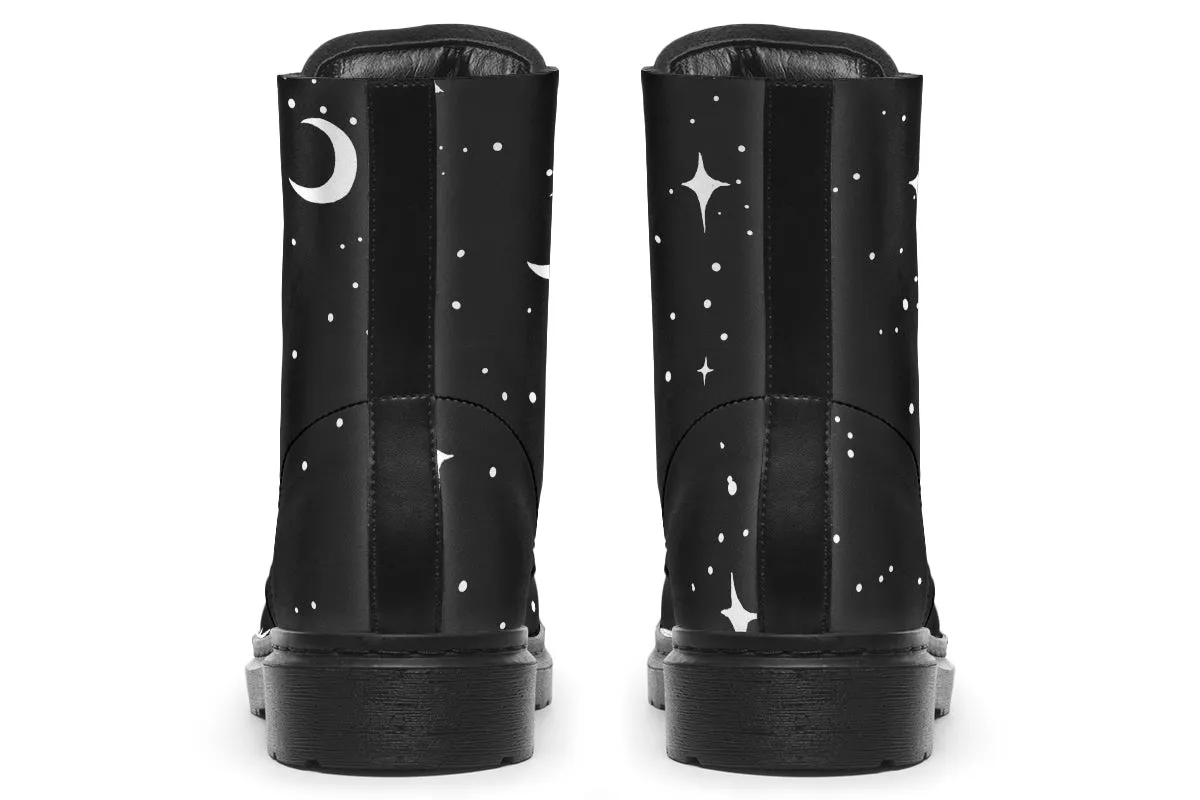 MoonDust Boots - Vegan Leather Doc-Style Boots with Durable Stitched on Soles