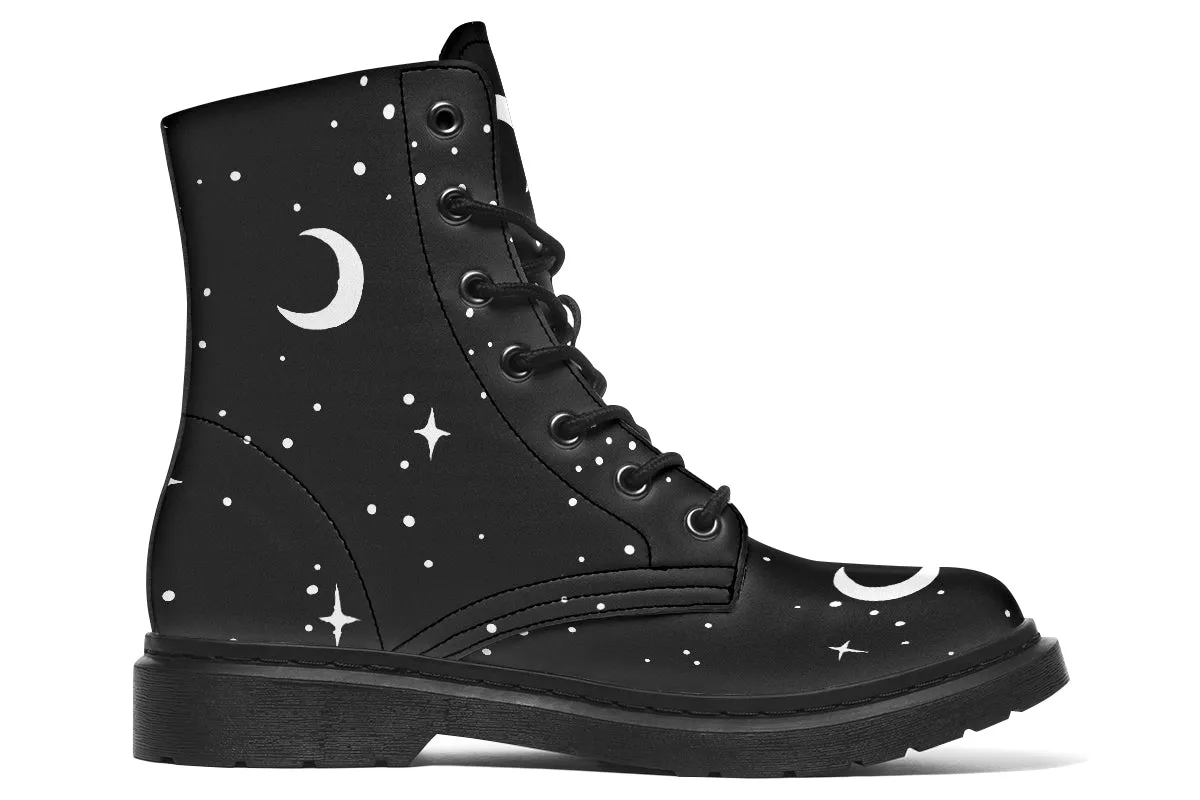 MoonDust Boots - Vegan Leather Doc-Style Boots with Durable Stitched on Soles