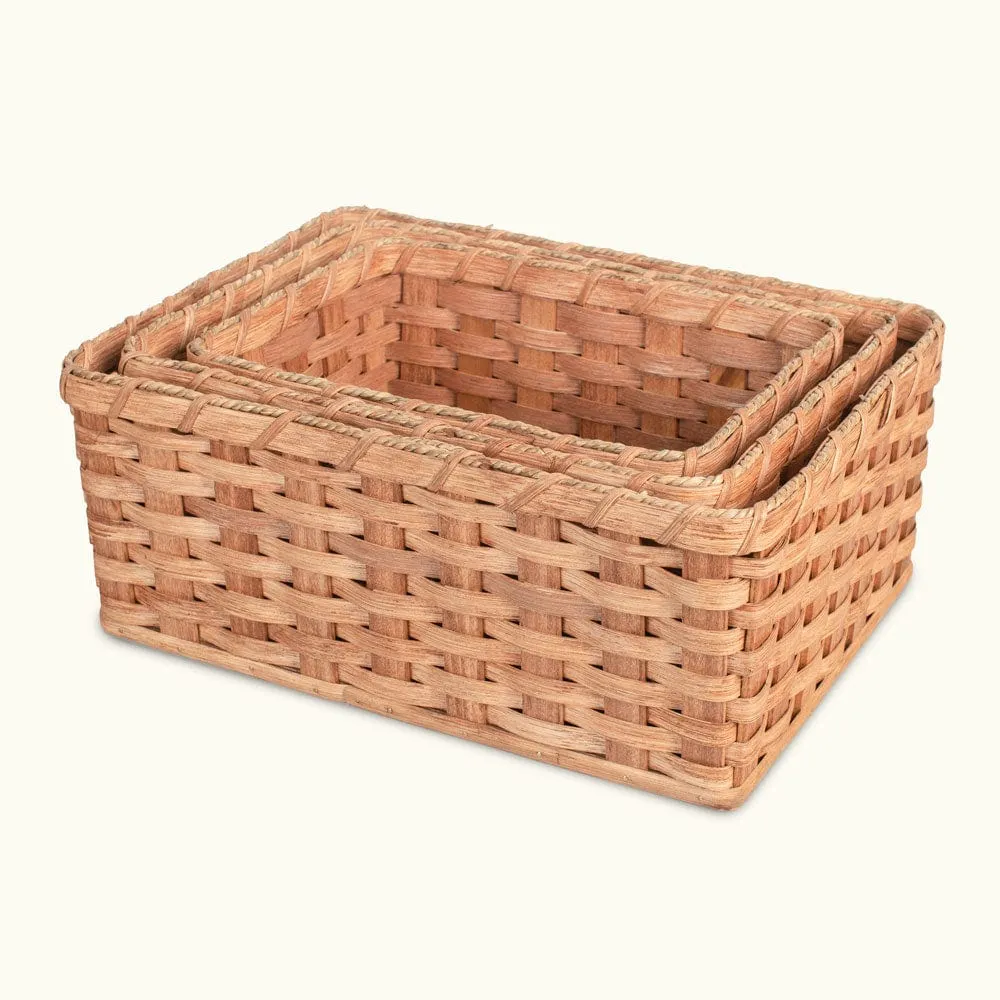 Nesting Storage Baskets | 3 Piece Decorative Shelf Storage Basket Set