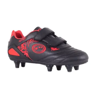 Optimum Kids Razor Velcro SG Football Boots - Black/Red