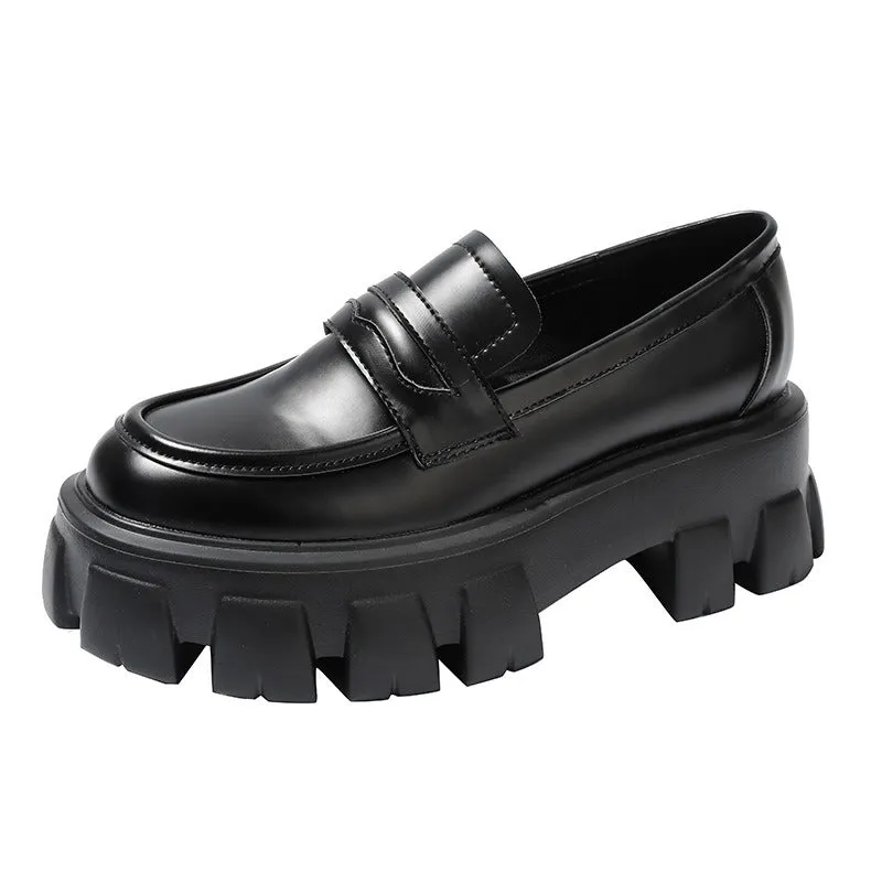 Pre Order:  Slip-On Leather Platform Shoes