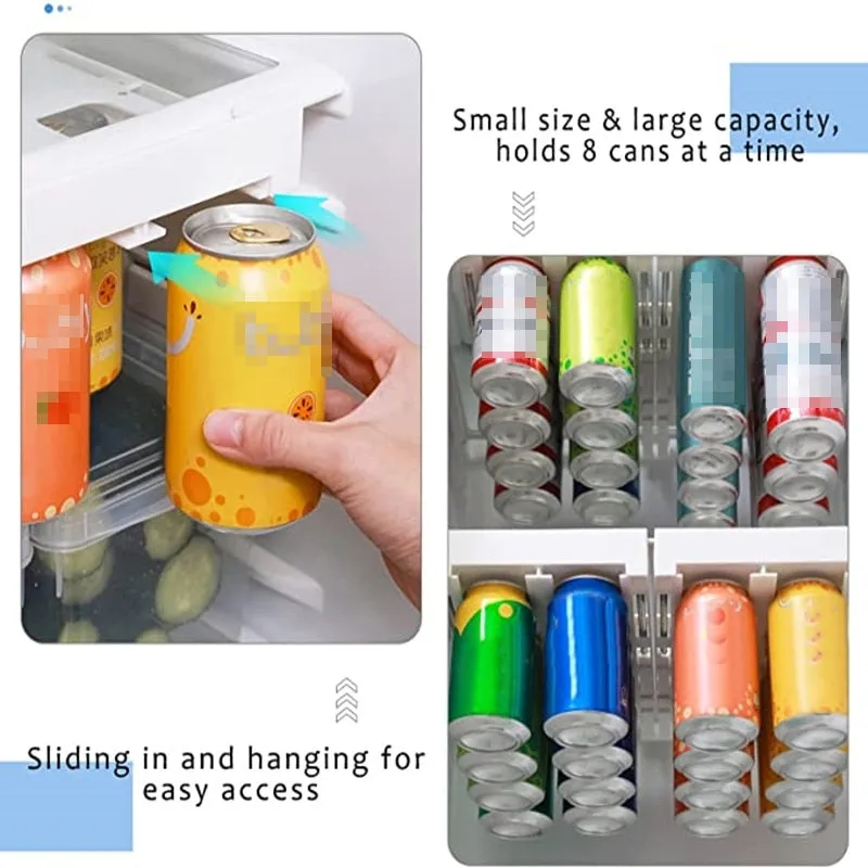 Refrigerator Beverage Organizer Slide Rack