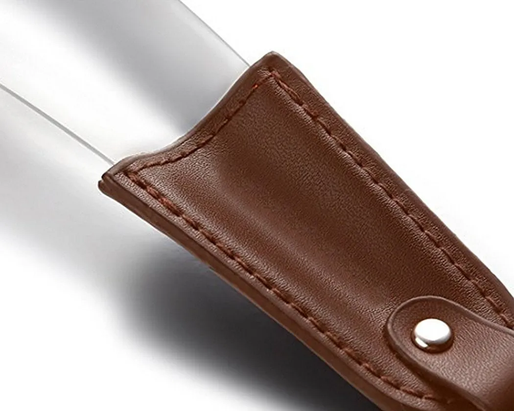 Stainless Steel Shoe Horn with Leather Strap