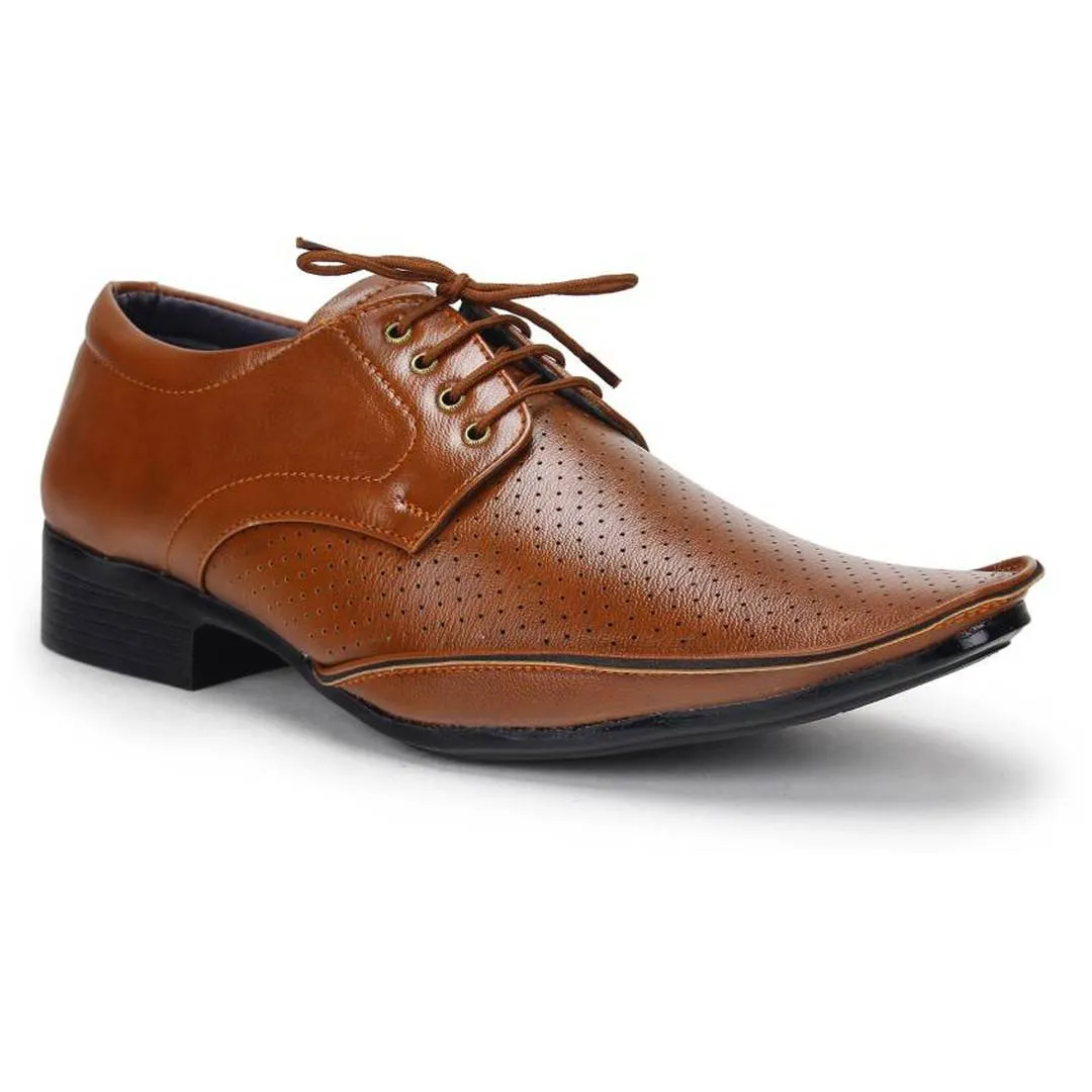 Tan Synthetic Leather Formal Shoes